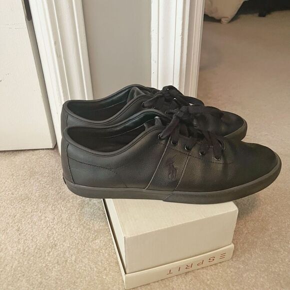 Polo Ralph Lauren Halford Leather Cushioned Lace Up Comfy Walking Sneakers - Picture 10 of 14